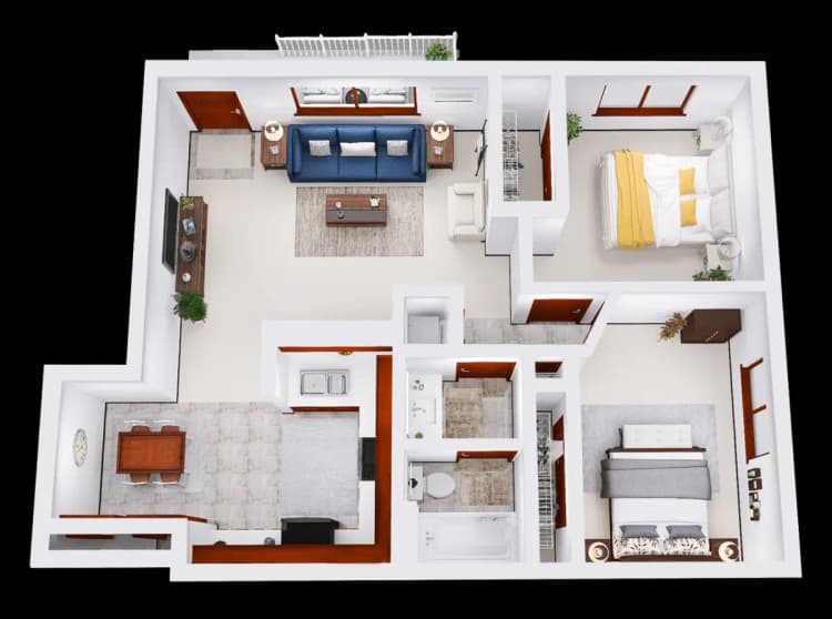 Milwaukee apartments for rent - image - riverwood 2 bed 1 bath lower.webp