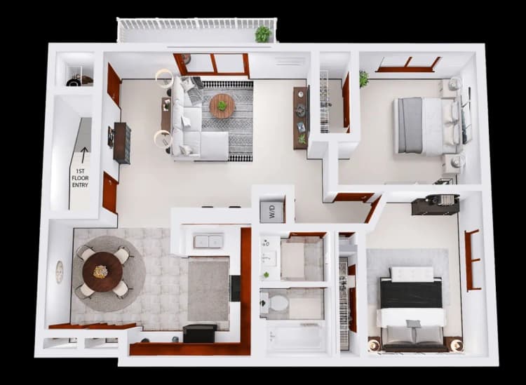 Milwaukee apartments for rent - image - riverwood 2 bed 1 bath upper.webp