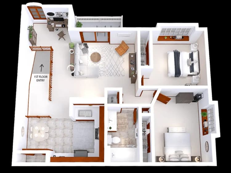 Milwaukee apartments for rent - image - rvs 2 bed den 1 bath upper.webp