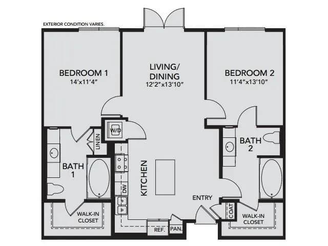 Milwaukee apartments for rent - image - B2 - 2 Bedroom, 2 Bath