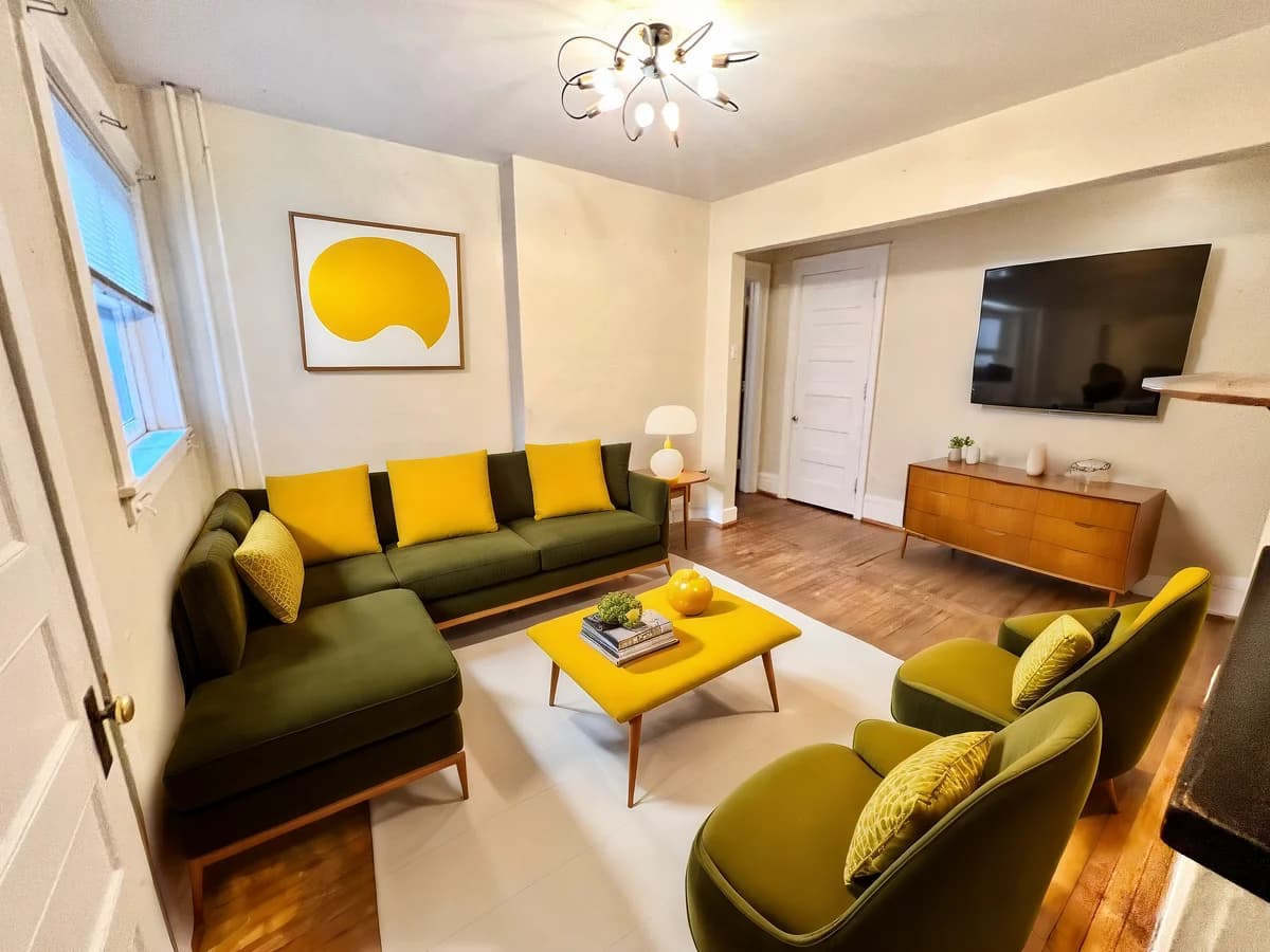 Milwaukee apartments for rent - image - Immerse yourself in the tranquility of this chic urban bedroom, perfect for comfort and relaxation.